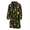 Pineapple Gold Dot Themed Print Men Bath Robe-JTAMIGO.COM