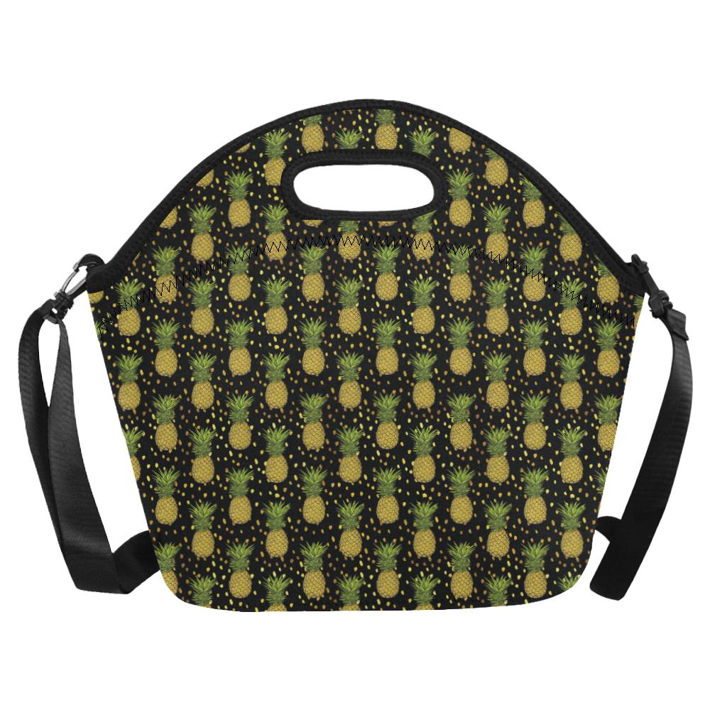 Pineapple Gold Dot Themed Print Neoprene Lunch Bag (Model 1669)(Large)-JTAMIGO.COM