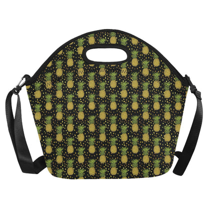 Pineapple Gold Dot Themed Print Neoprene Lunch Bag (Model 1669)(Large)-JTAMIGO.COM