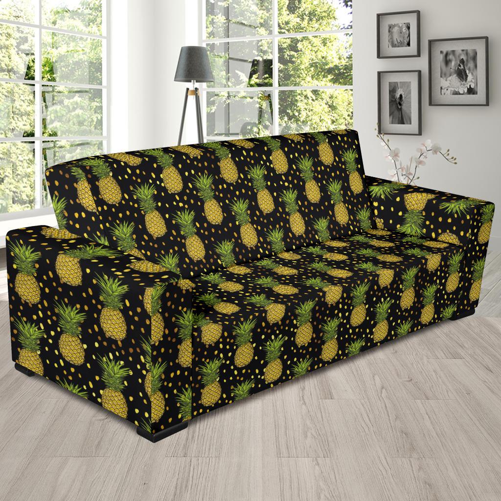 Pineapple Gold Dot Themed Print Sofa Slipcover-JTAMIGO.COM