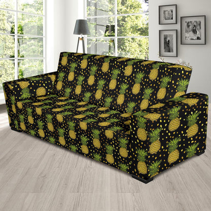 Pineapple Gold Dot Themed Print Sofa Slipcover-JTAMIGO.COM