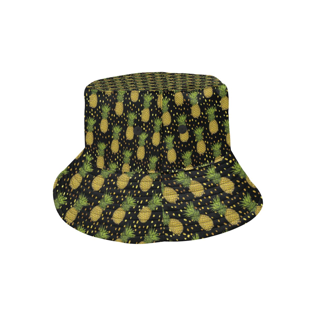 Pineapple Gold Dot Themed Print Unisex Bucket Hat