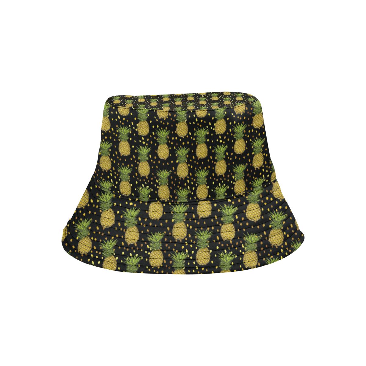 Pineapple Gold Dot Themed Print Unisex Bucket Hat