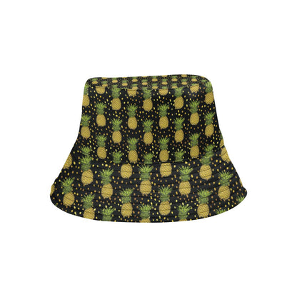 Pineapple Gold Dot Themed Print Unisex Bucket Hat