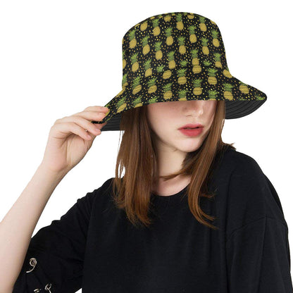 Pineapple Gold Dot Themed Print Unisex Bucket Hat