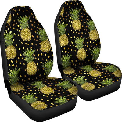 Pineapple Gold Dot Themed Print Universal Fit Car Seat Covers