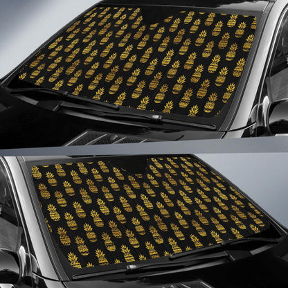 Pineapple Gold Tribal Style Print Car Sun Shade For Windshield