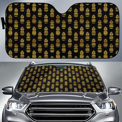 Pineapple Gold Tribal Style Print Car Sun Shade For Windshield