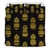 Pineapple Gold Tribal Style Print Duvet Cover Bedding Set