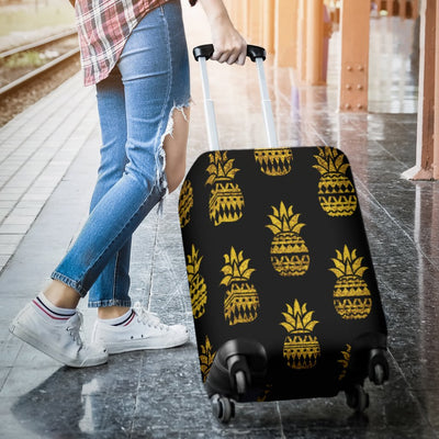 Pineapple Gold Tribal Style Print Luggage Cover Protector