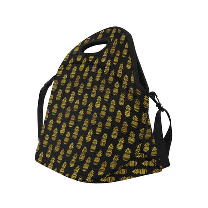 Pineapple Gold Tribal Style Print Neoprene Lunch Bag (Model 1669)(Large)-JTAMIGO.COM