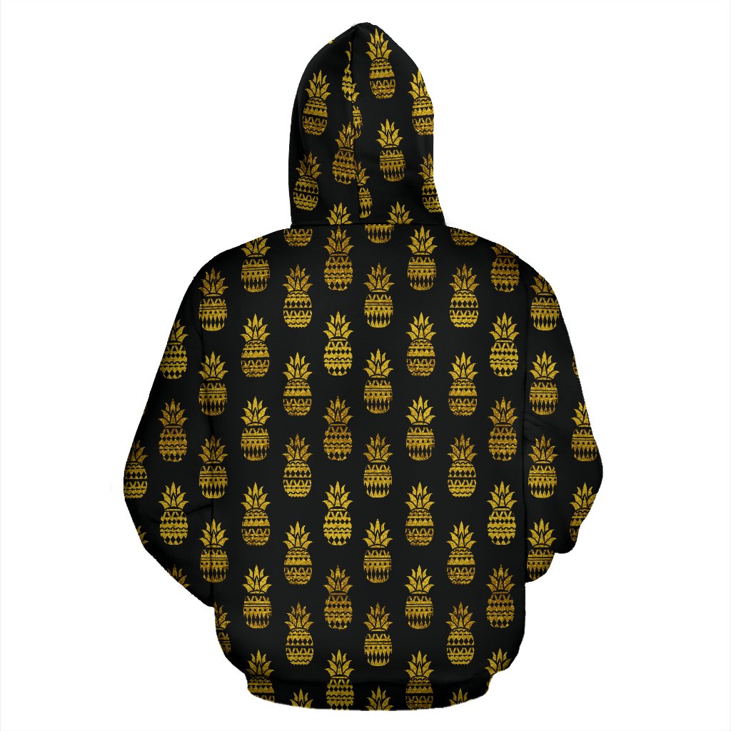 Pineapple Gold Tribal Style Print Pullover Hoodie