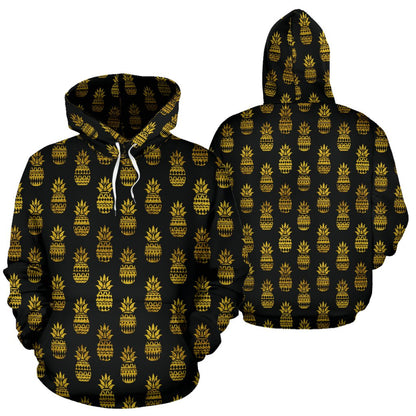 Pineapple Gold Tribal Style Print Pullover Hoodie