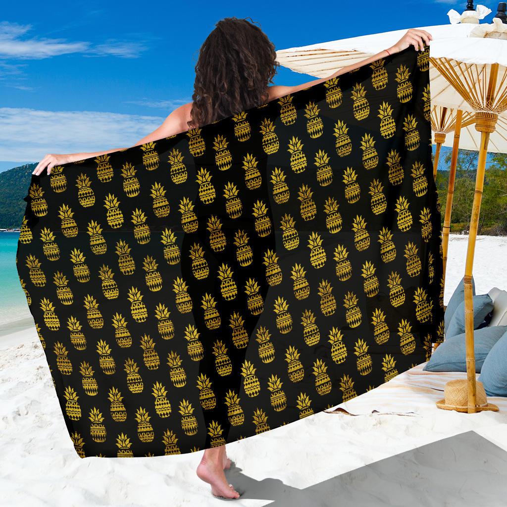 Pineapple Gold Tribal Style Print Sarong Pareo Wrap