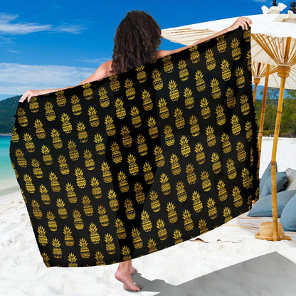 Pineapple Gold Tribal Style Print Sarong Pareo Wrap