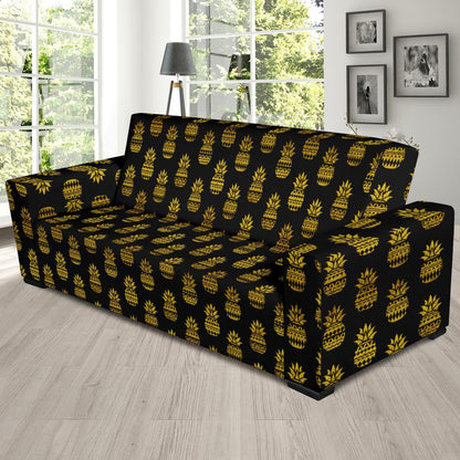 Pineapple Gold Tribal Style Print Sofa Slipcover-JTAMIGO.COM