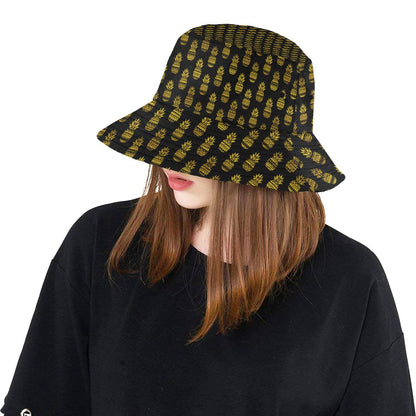 Pineapple Gold Tribal Style Print Unisex Bucket Hat