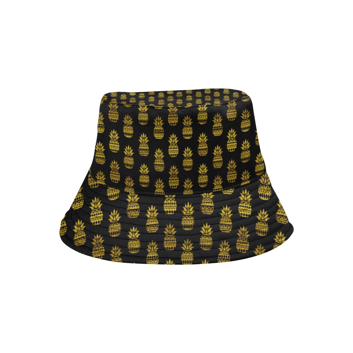 Pineapple Gold Tribal Style Print Unisex Bucket Hat