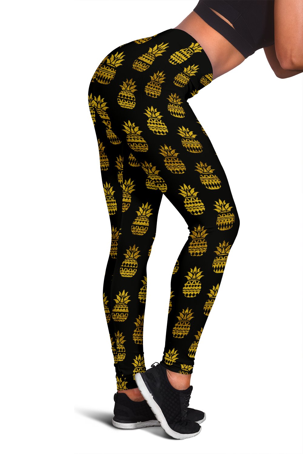 Pineapple Gold Tribal Style Print Women Leggings