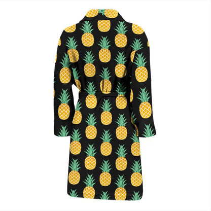 Pineapple Pattern Print Design A03 Men Bathrobe-JORJUNE.COM