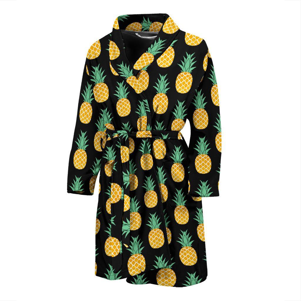 Pineapple Pattern Print Design A03 Men Bathrobe-JORJUNE.COM