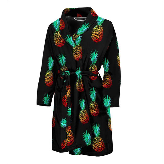 Pineapple Pattern Print Design A05 Men Bathrobe-JORJUNE.COM