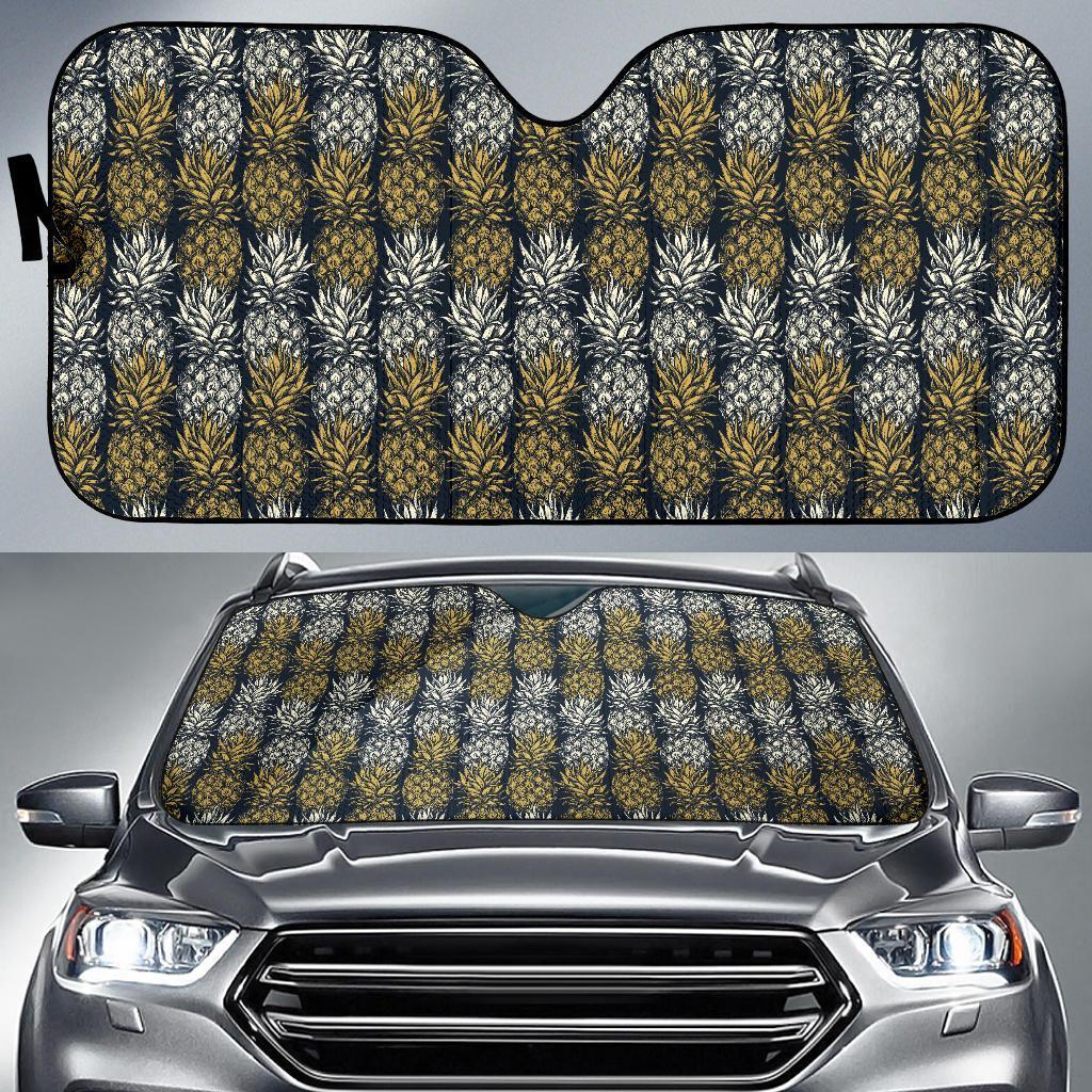 Pineapple Print Design Pattern Car Sun Shade For Windshield