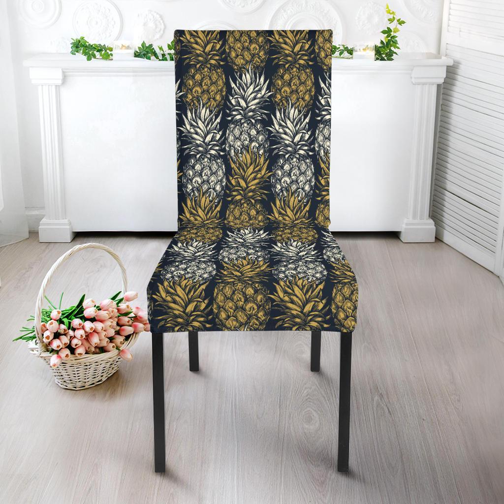 Pineapple Print Design Pattern Dining Chair Slipcover-JTAMIGO.COM