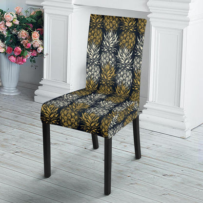 Pineapple Print Design Pattern Dining Chair Slipcover-JTAMIGO.COM
