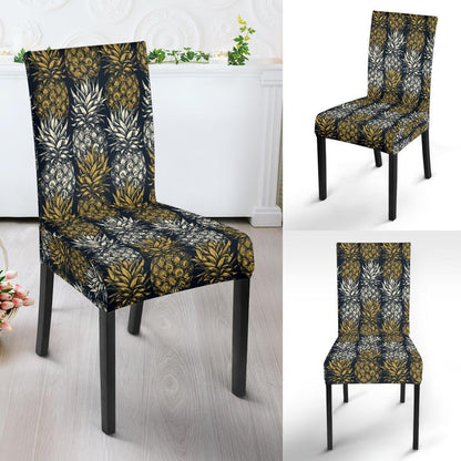 Pineapple Print Design Pattern Dining Chair Slipcover-JTAMIGO.COM