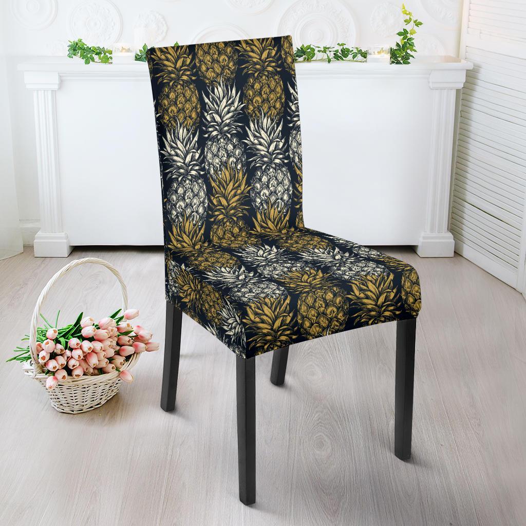 Pineapple Print Design Pattern Dining Chair Slipcover-JTAMIGO.COM