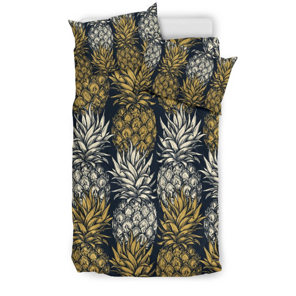 Pineapple Print Design Pattern Duvet Cover Bedding Set