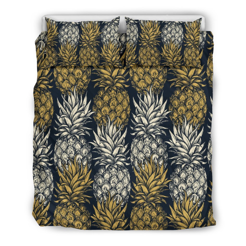 Pineapple Print Design Pattern Duvet Cover Bedding Set