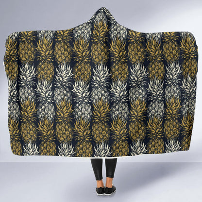 Pineapple Print Design Pattern Hooded Blanket-JTAMIGO.COM