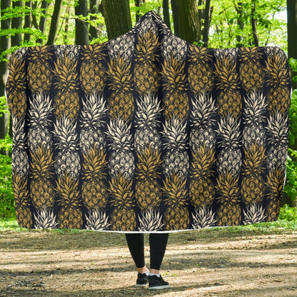 Pineapple Print Design Pattern Hooded Blanket-JTAMIGO.COM