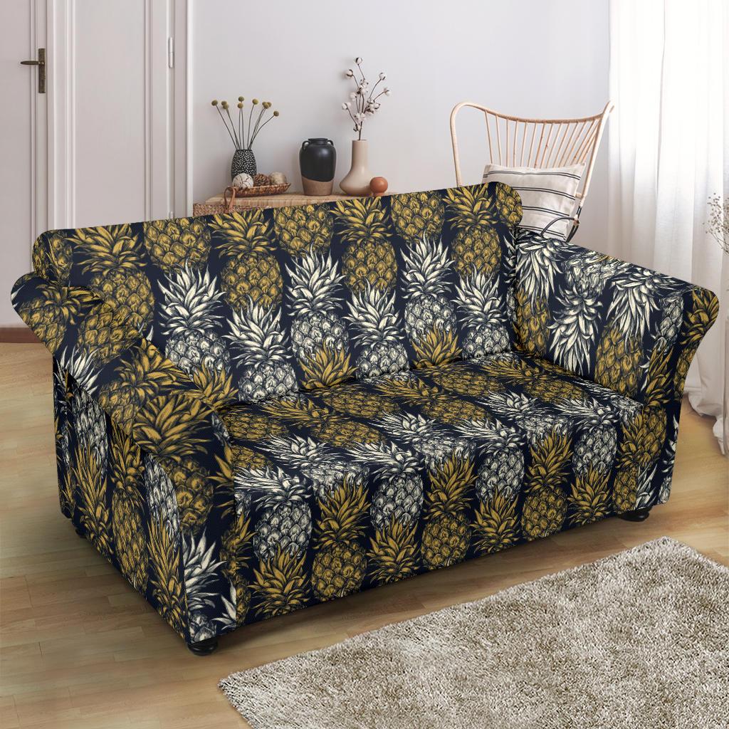 Pineapple Print Design Pattern Loveseat Slipcover-JTAMIGO.COM