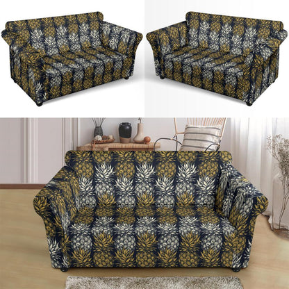 Pineapple Print Design Pattern Loveseat Slipcover-JTAMIGO.COM