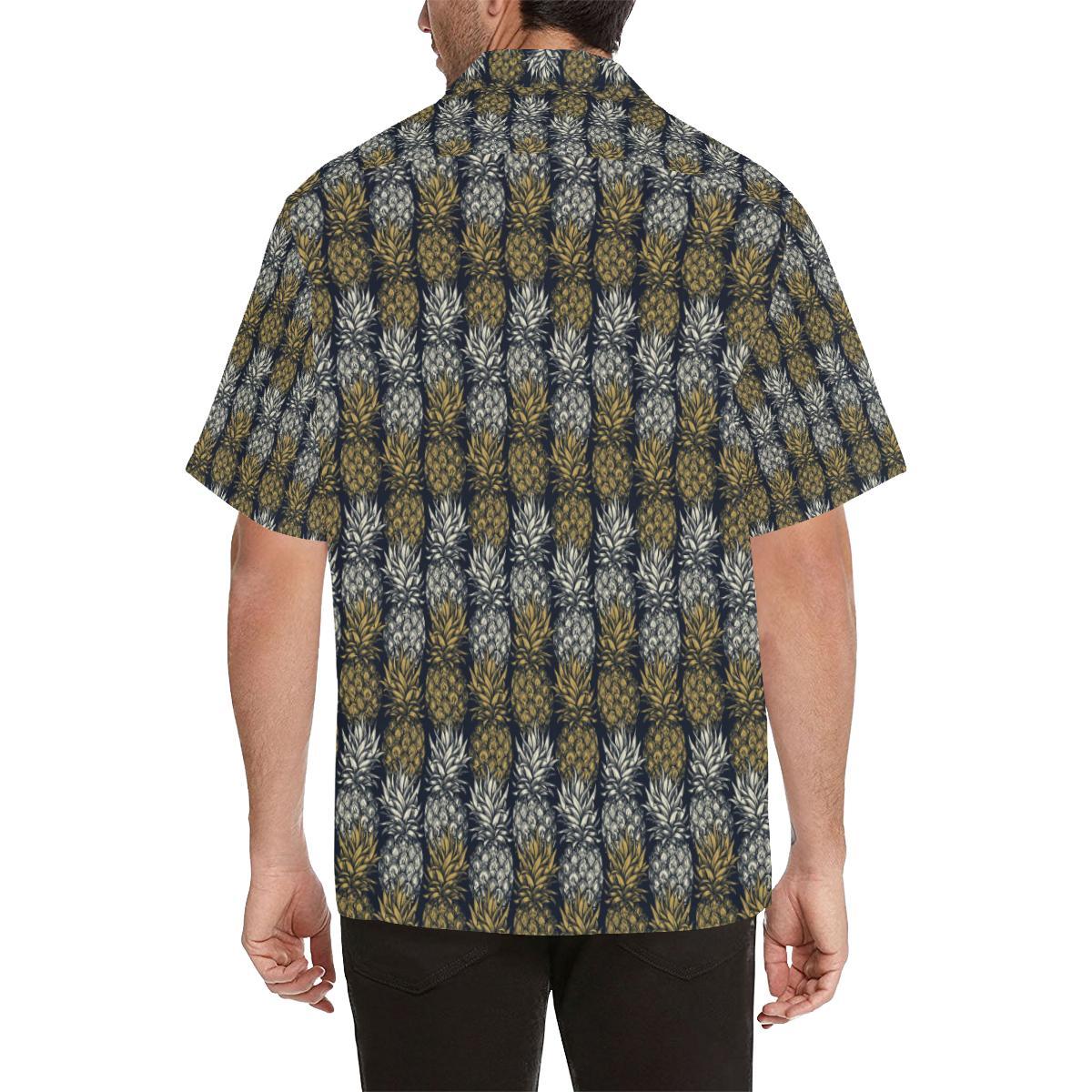 Pineapple Print Design Pattern Men Aloha Hawaiian Shirt