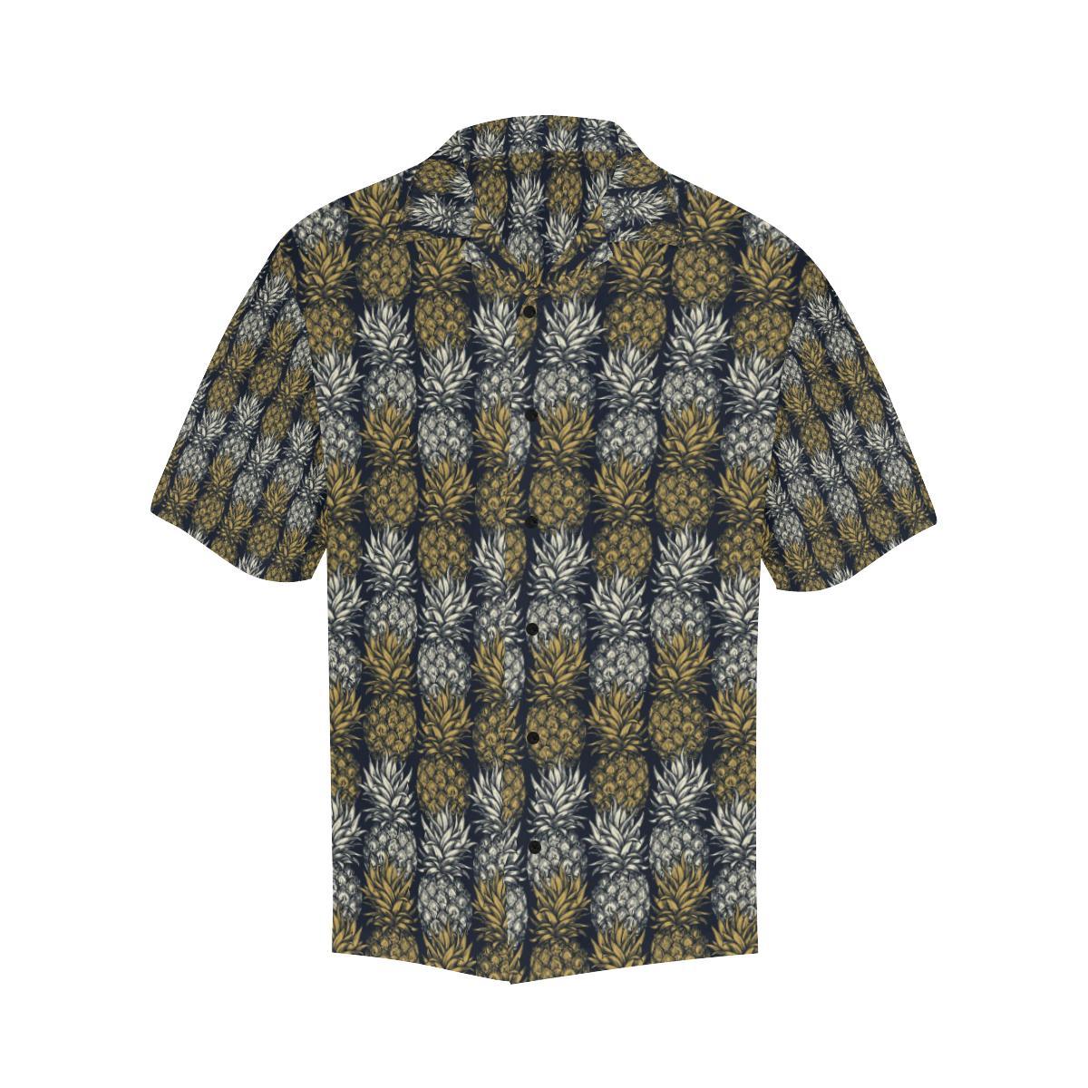 Pineapple Print Design Pattern Men Aloha Hawaiian Shirt