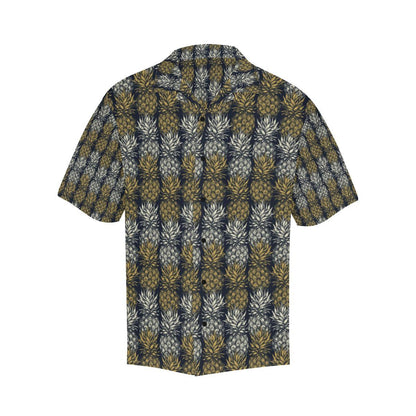 Pineapple Print Design Pattern Men Aloha Hawaiian Shirt