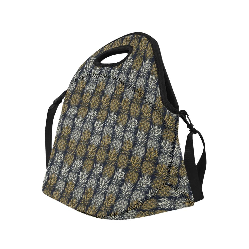 Pineapple Print Design Pattern Neoprene Lunch Bag (Model 1669)(Large)-JTAMIGO.COM