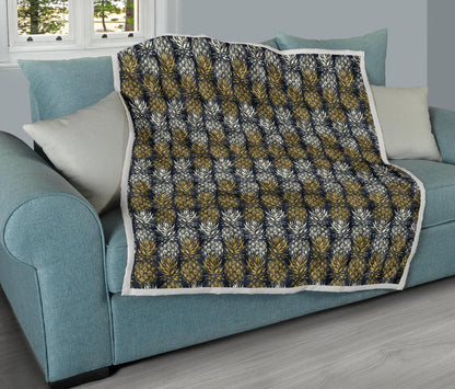 Pineapple Print Design Pattern Premium Quilt-JTAMIGO.COM