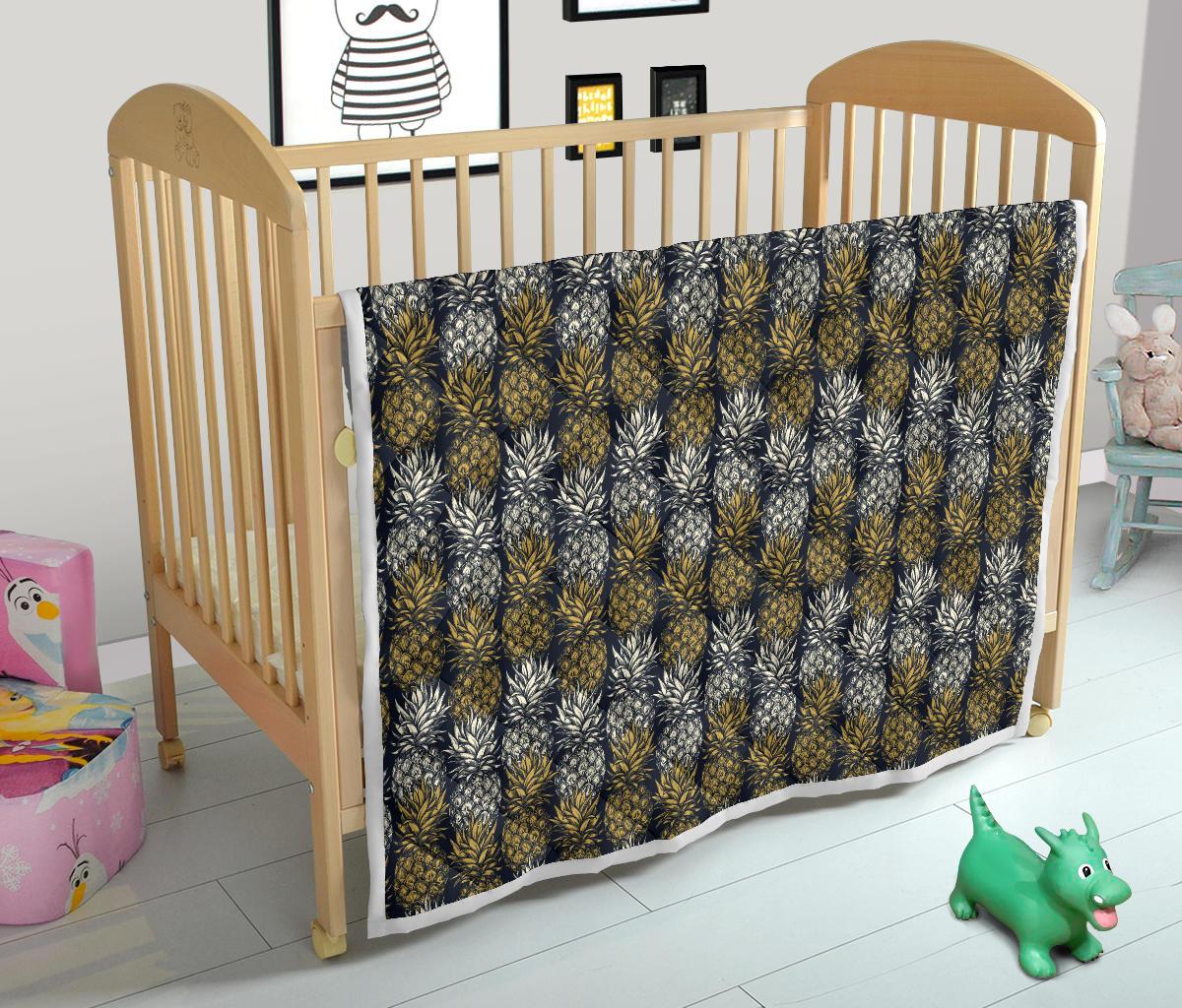 Pineapple Print Design Pattern Premium Quilt-JTAMIGO.COM
