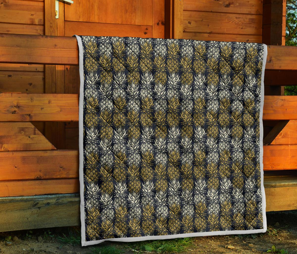 Pineapple Print Design Pattern Premium Quilt-JTAMIGO.COM