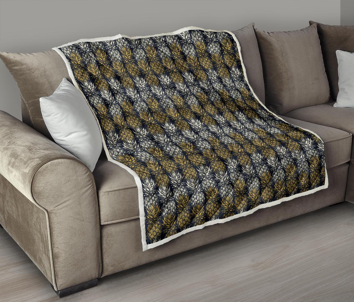 Pineapple Print Design Pattern Premium Quilt-JTAMIGO.COM