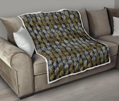 Pineapple Print Design Pattern Premium Quilt-JTAMIGO.COM