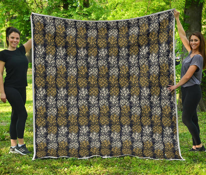 Pineapple Print Design Pattern Premium Quilt-JTAMIGO.COM