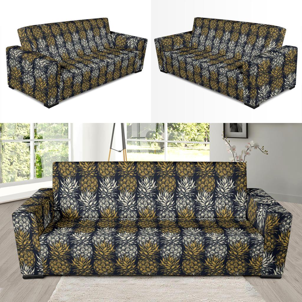 Pineapple Print Design Pattern Sofa Slipcover-JTAMIGO.COM