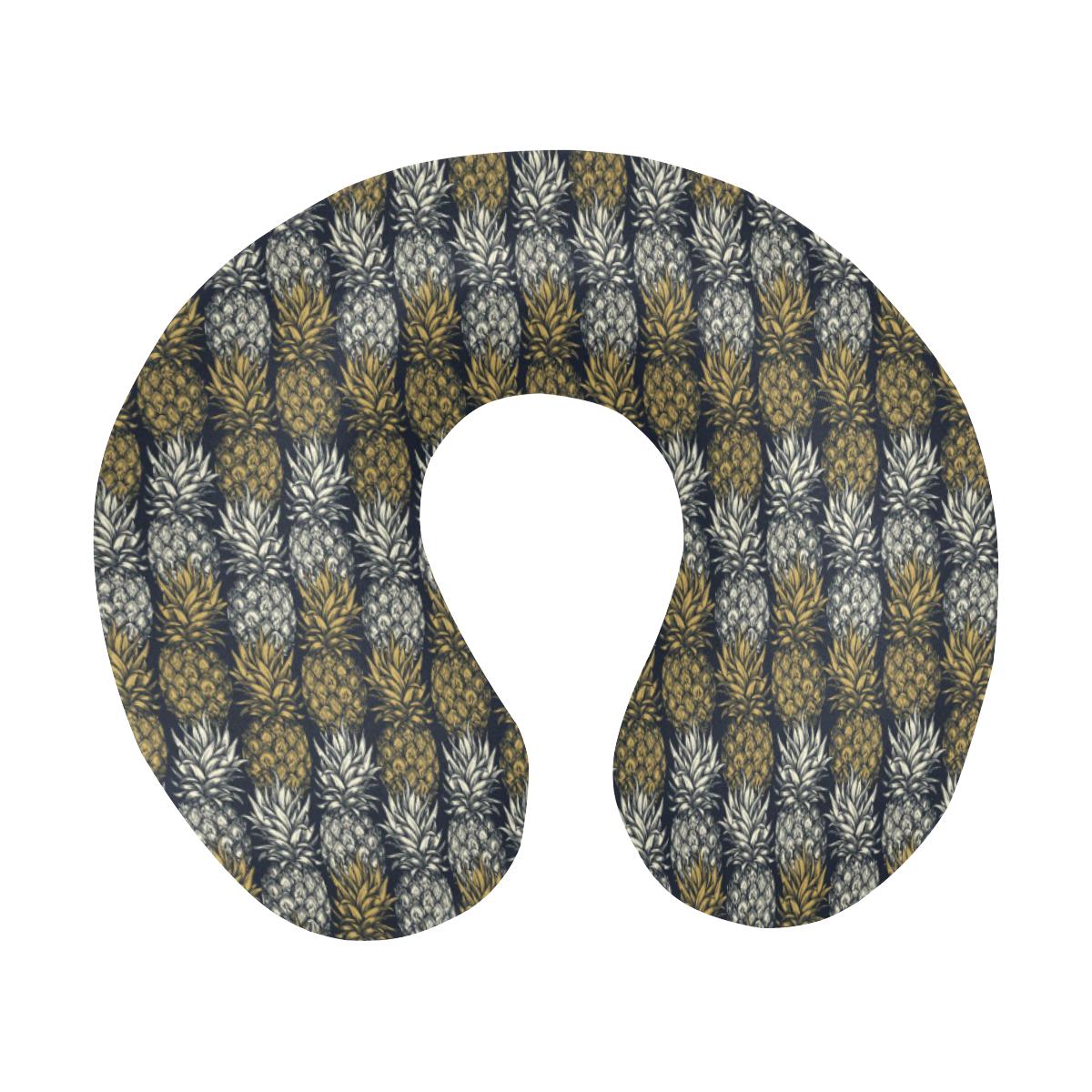 Pineapple Print Design Pattern U-Shaped Travel Neck Pillow-JTAMIGO.COM