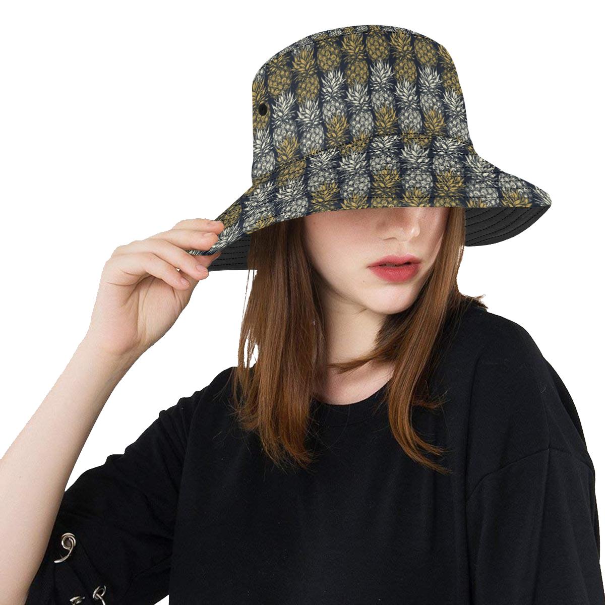 Pineapple Print Design Pattern Unisex Bucket Hat